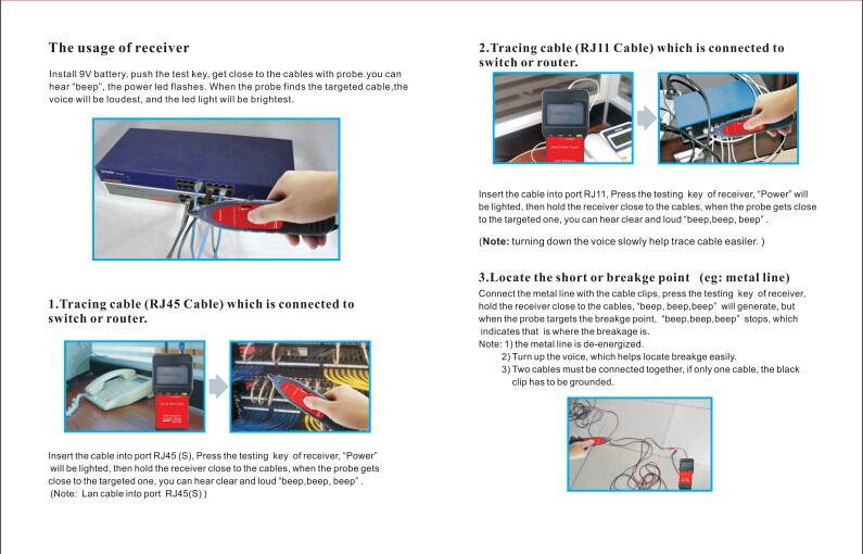 NF-8200 LCD Network LAN Cable Tester Cable Continuity Tester inspection Wire Tracker Anti-interference,LAN Network telephone cable tester RJ45 RJ11 Cable Continuity Tester inspec