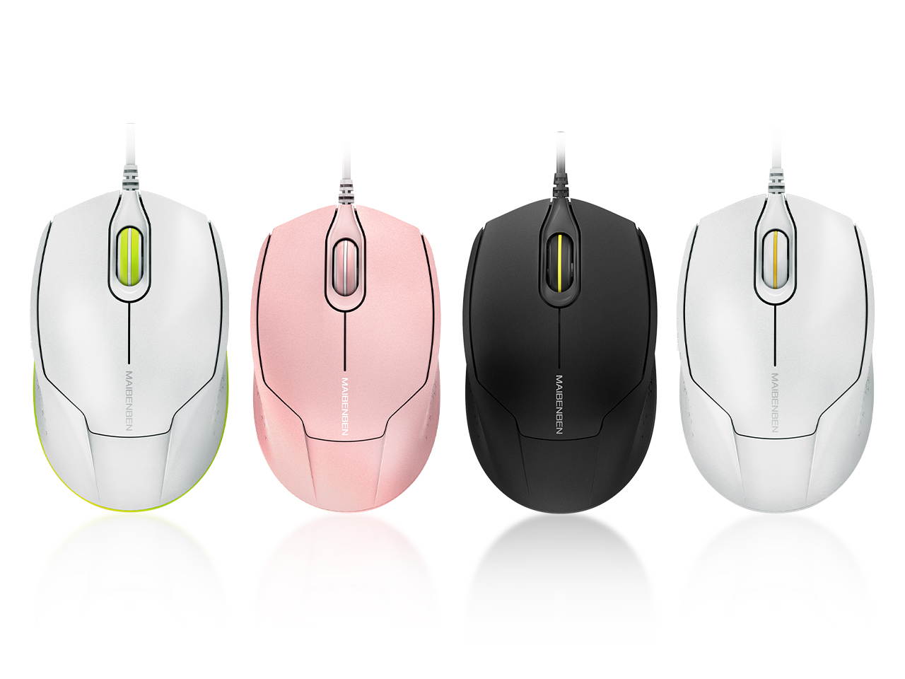 MAIBENBEN Basic Mice 1200 DPI USB Optical Wired Mouse Computer Accessories Desktop Tablet Laptop Office Mouse Work From Home Online Learning MOU01 Black Mouse