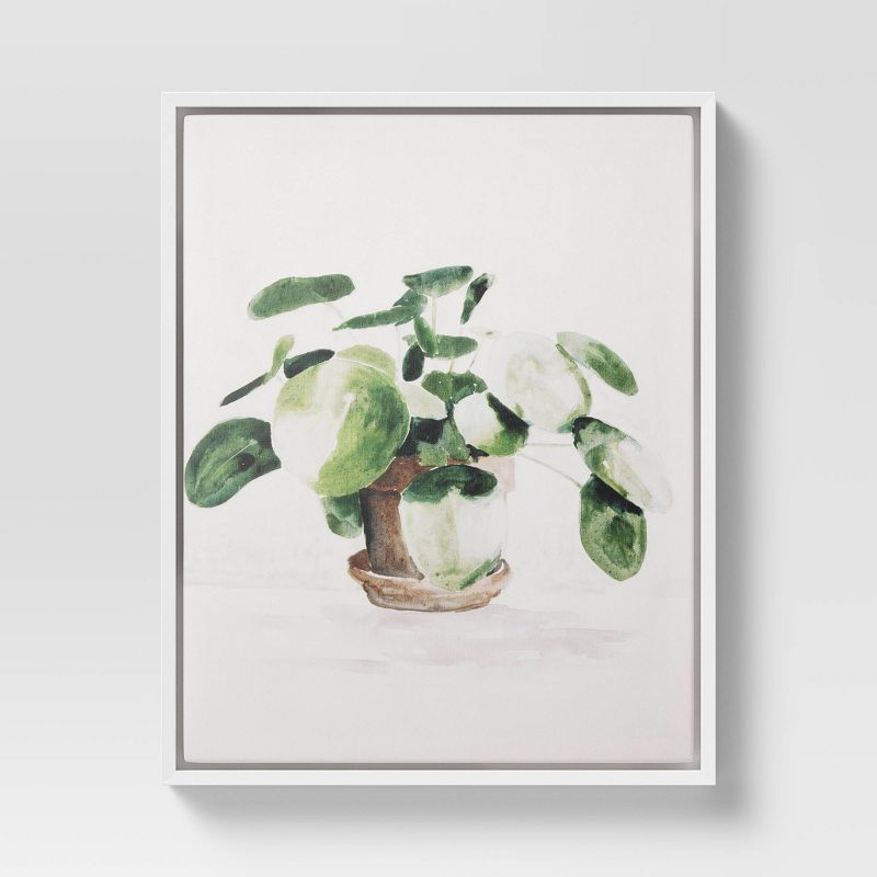 (Set of 2) 16" x 20" Pilea Peperomoides & Peperomia Melon Framed Canvas - Threshold™