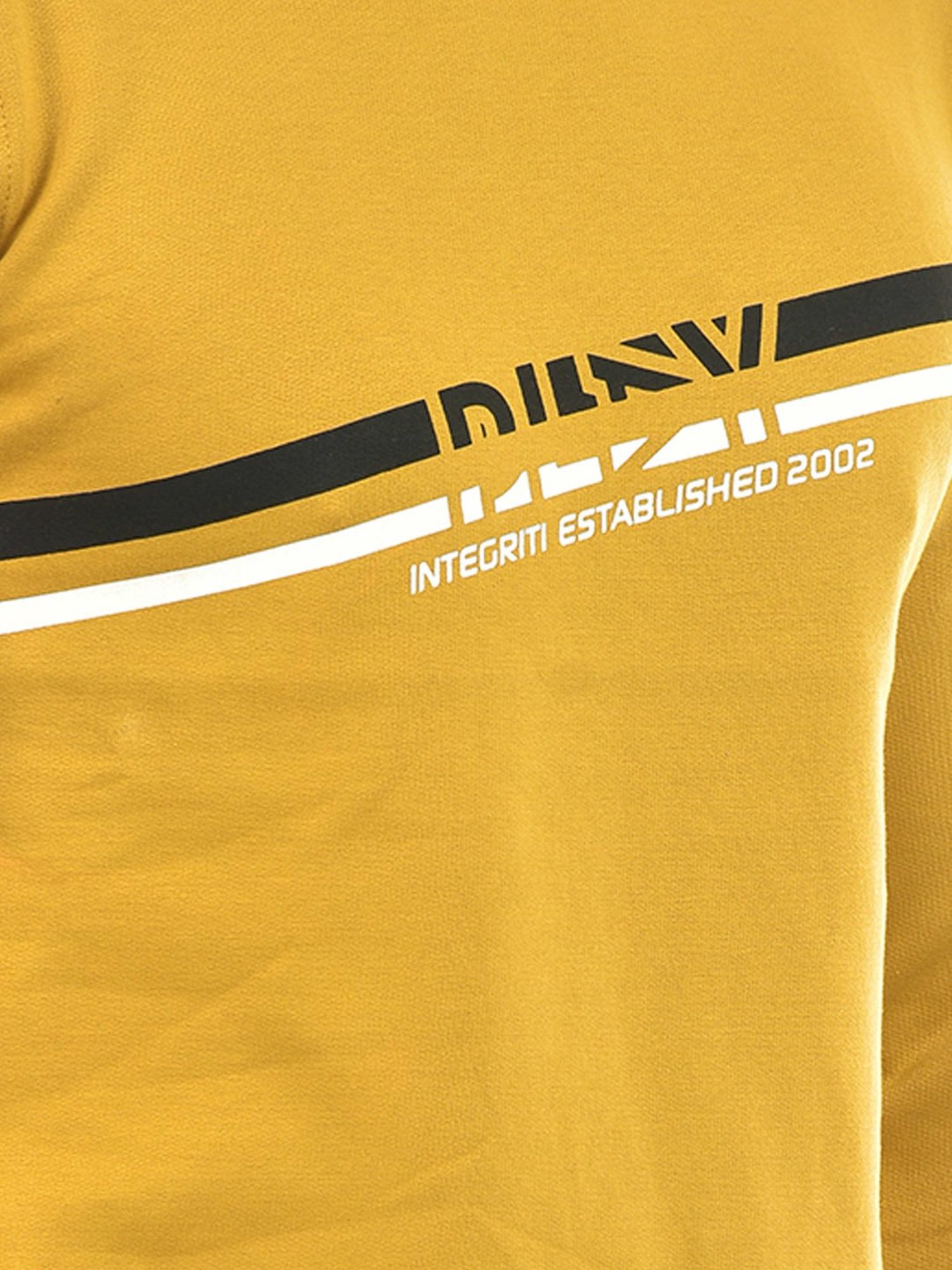 Integriti Mustard Regular Fit Striped Sweatshirt