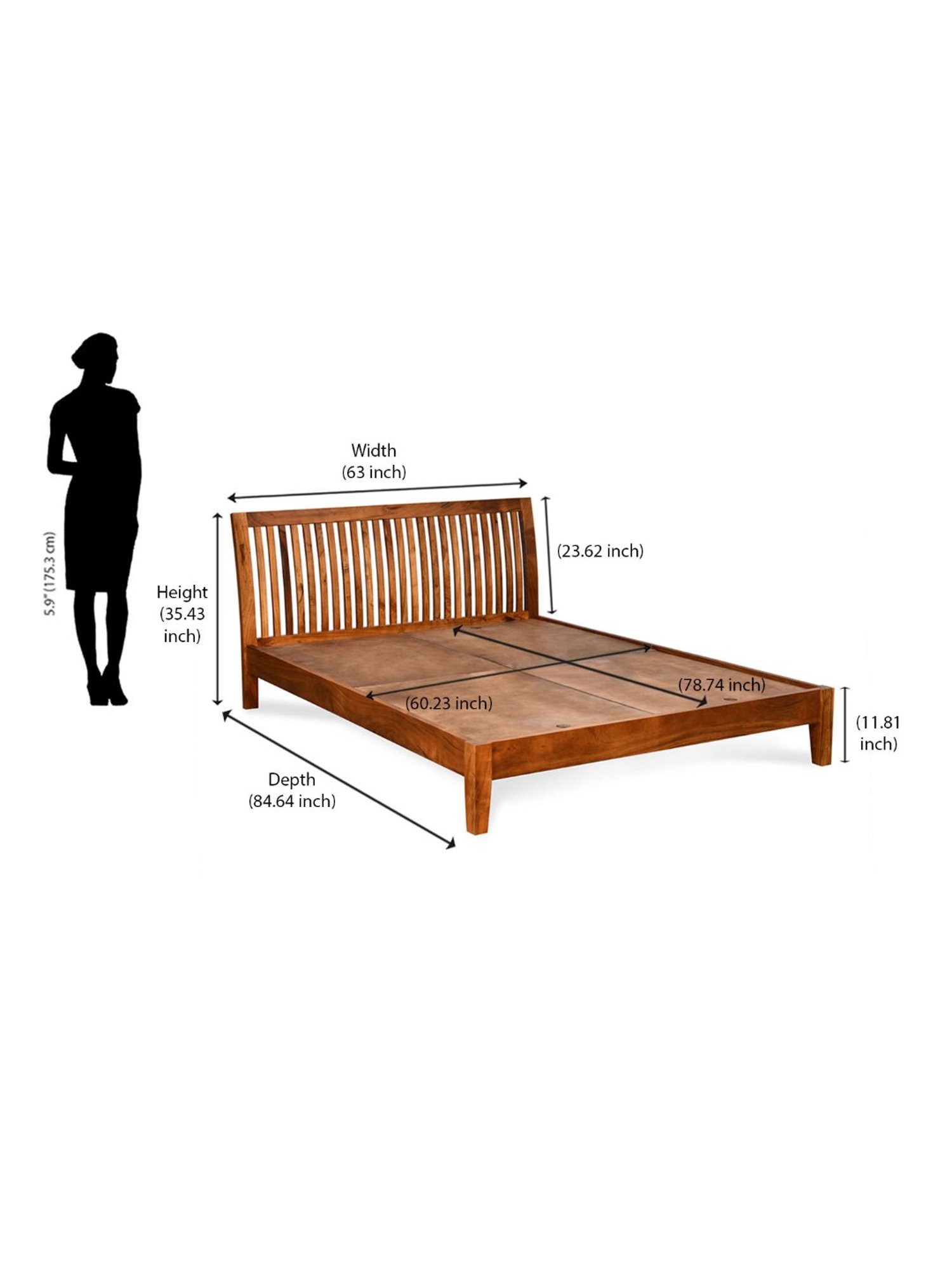 Doctor Dreams by Nilkamal Brown Wood Queen Acacia Bed