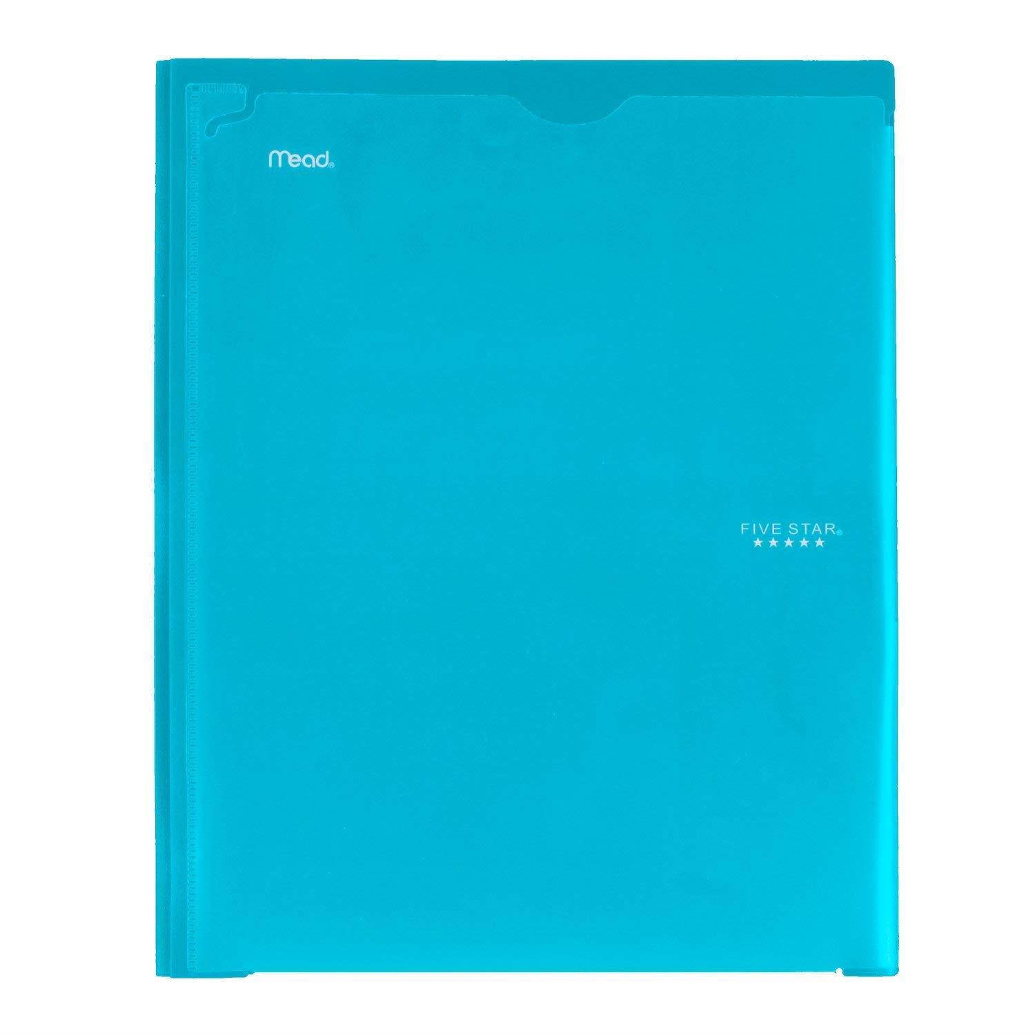 Five Star 2 Pocket Folders with Prong Fasteners, Folders with Pockets, Customizable Cover, Plastic, 4 Pack (38130)