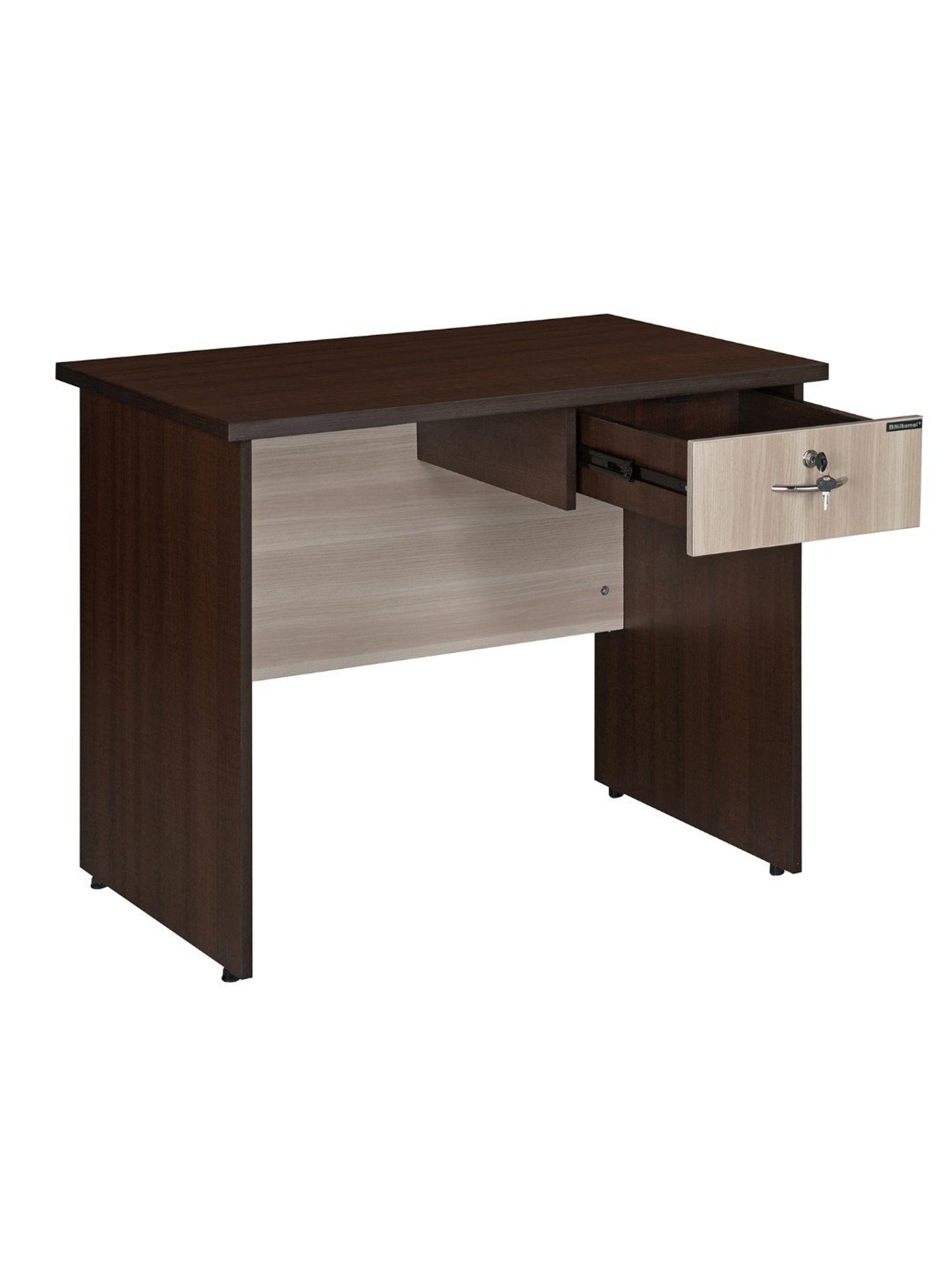 Nilkamal Enzo Brown & Ash Grey Engineered Wood Office Table