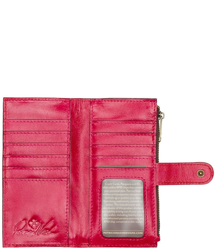 Patricia Nash Rose Tooling Collection Nazari Floral Leather Wallet