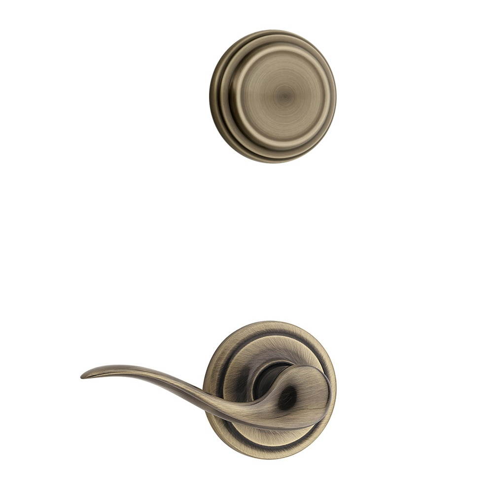 Kwikset 968TNL RH 5 Tustin Right Hand Inside Trim Lever for Dummy Handleset, Antique Brass