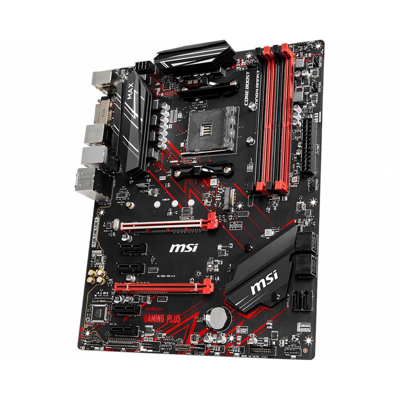 MSI B450 Gaming Plus Max Performance Gaming Motherboard AMD Ryzen 2nd & 3rd Gen AM4 M.2 USB 3 DDR4 DVI HDMI Crossfire ATX
