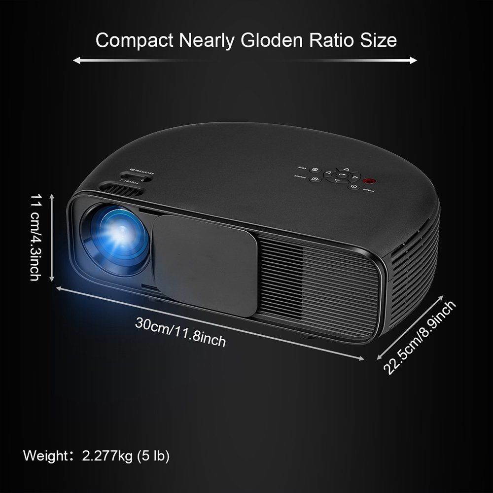 2018 HD 1080P LED 3D 6400LUMEN Video Projector Home Theater Cinema