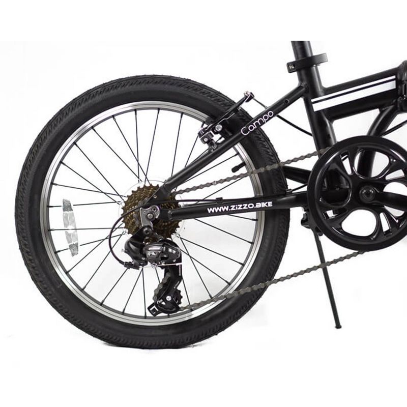 ZiZZO Campo 7-Speed Aluminum 20" Folding Bike - Black