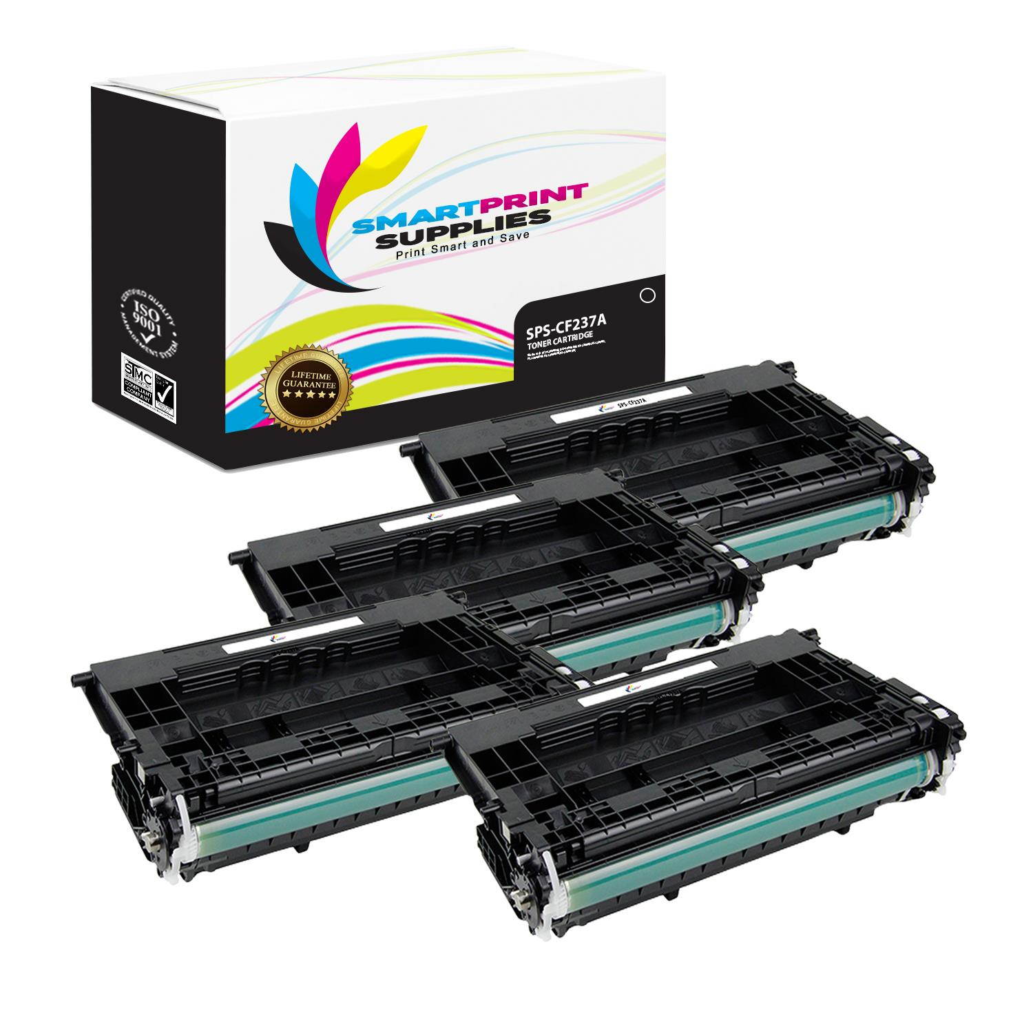Smart Print Supplies Compatible 37A CF237A Black Toner Cartridge Replacement for HP LaserJet M607 M608 M609, MFP M632 MFP M631 Printers (11,000 Pages) - 4 Pack