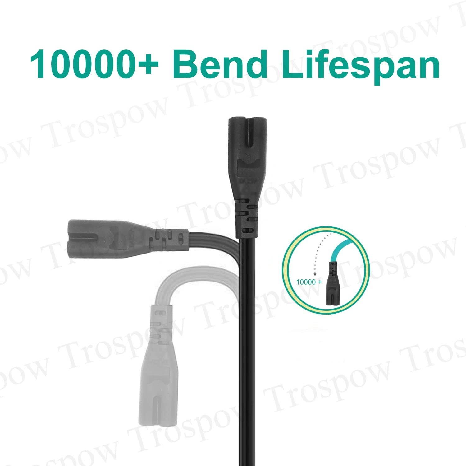 UL Listed 8.2ft 2 Prong Power Cord for Epson Expression Ecotank ET-2720 ET-2750 ET-2650 ET-m1120 ET-m1170 ET-3760 ET-3750 ET-2760 ET-3710 Eco Tank Printer Power Cord Cable Replacement