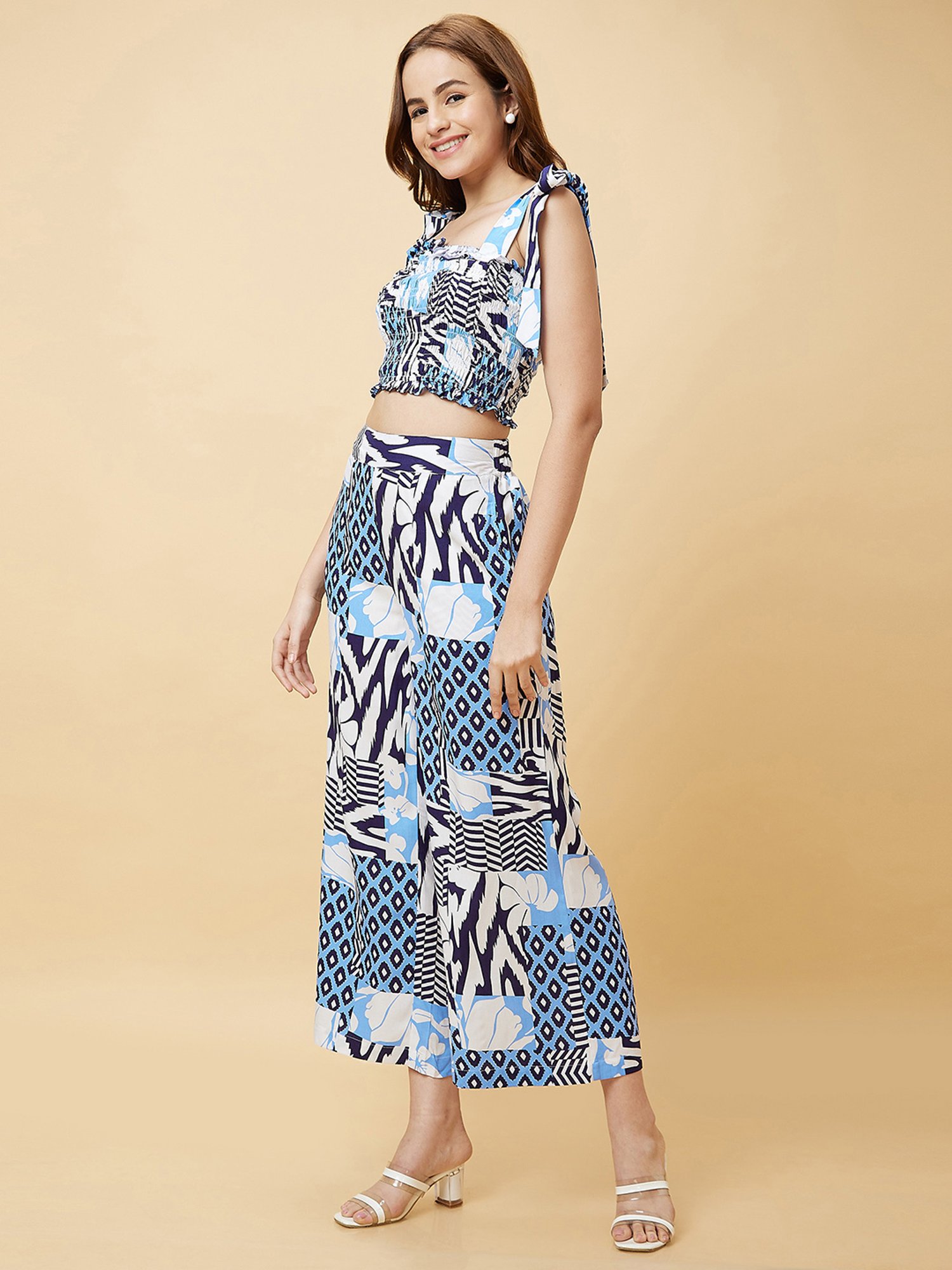 Globus Blue Printed Co-Ord Set