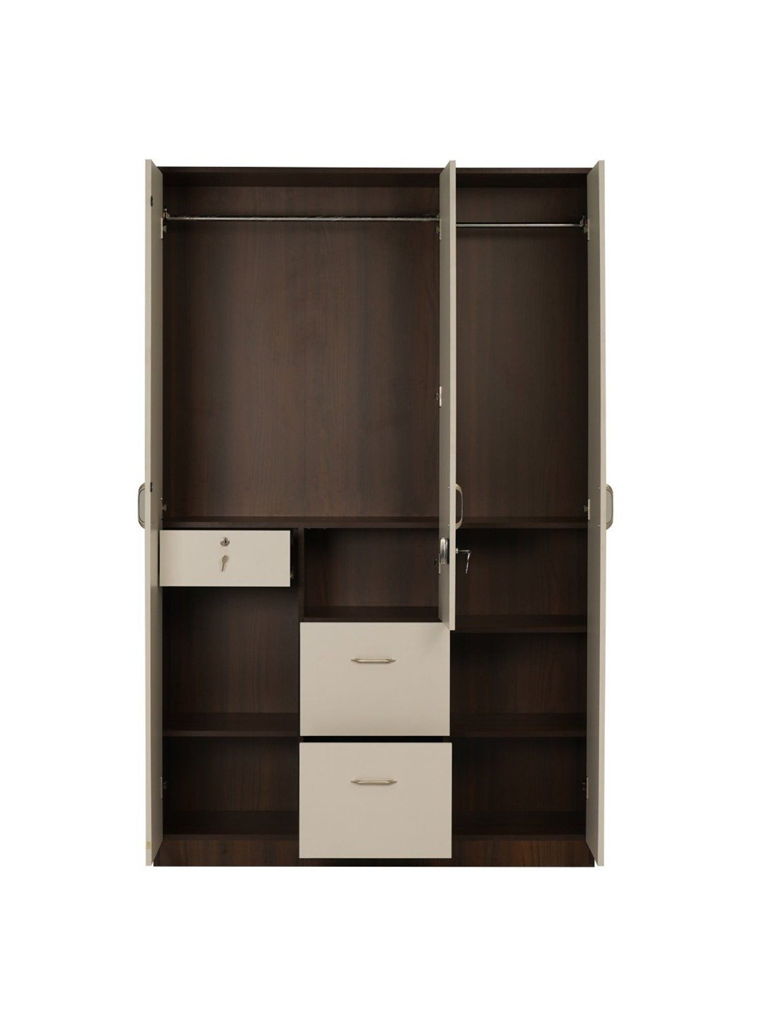 Godrej Interio Ewa Brown Engineered Wood 4 Door Wardrobe