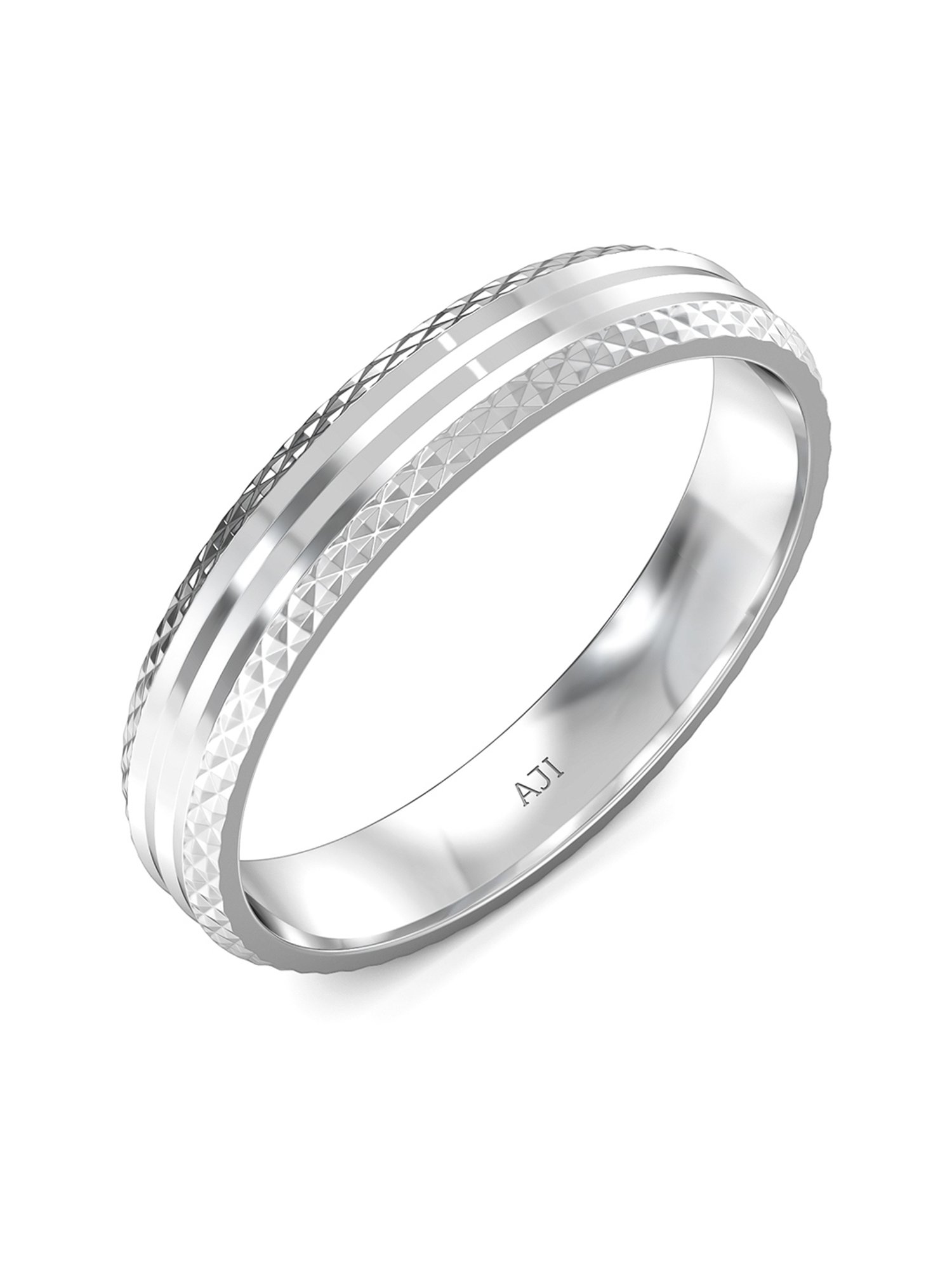 Malabar Gold and Diamonds 950 Platinum & 0.02 ct Diamond Ring