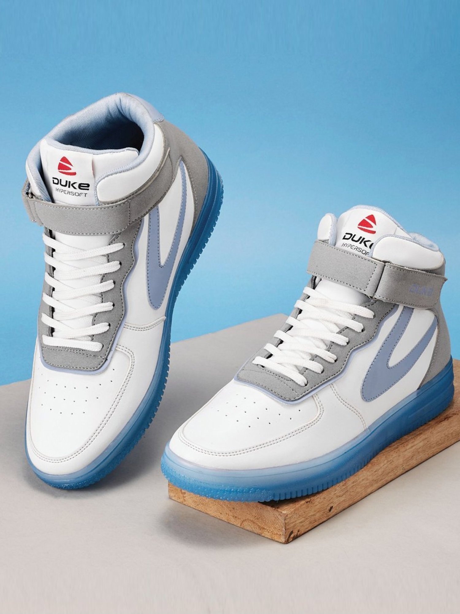 Duke Men's White Ankle High Sneakers