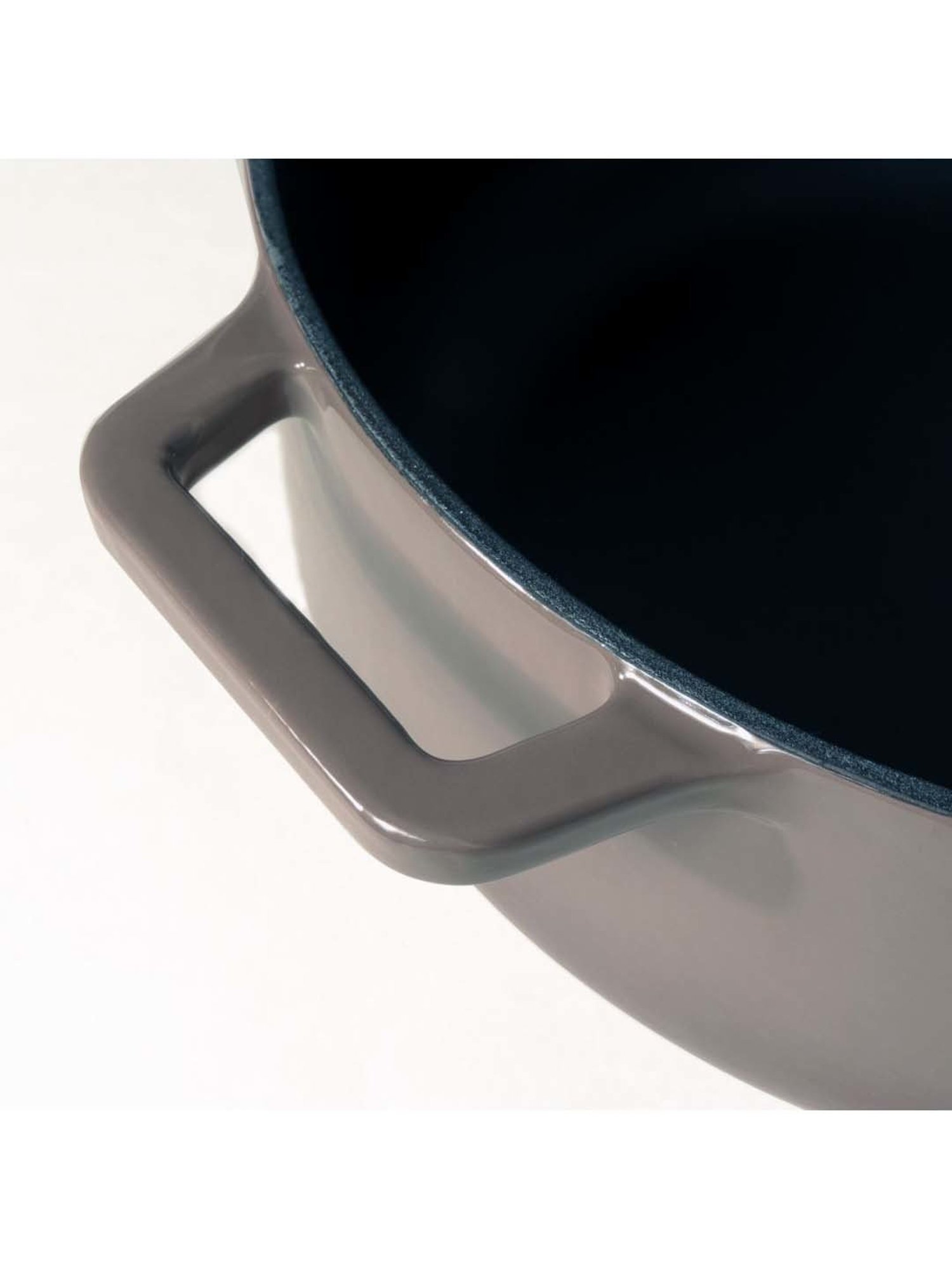 Meyer Enamel Grey & Transparent Iron Casserole with Lid (5.2 L)