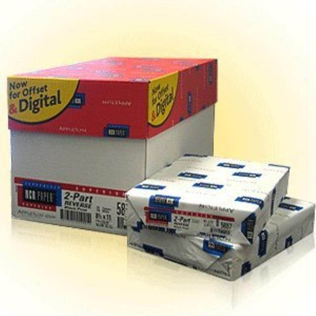 2500 sets, 81/2" x 11" pre collated, carbonless paper, 2 part reverse, white, canary,ncr5887 category: copy and multi purpose paper