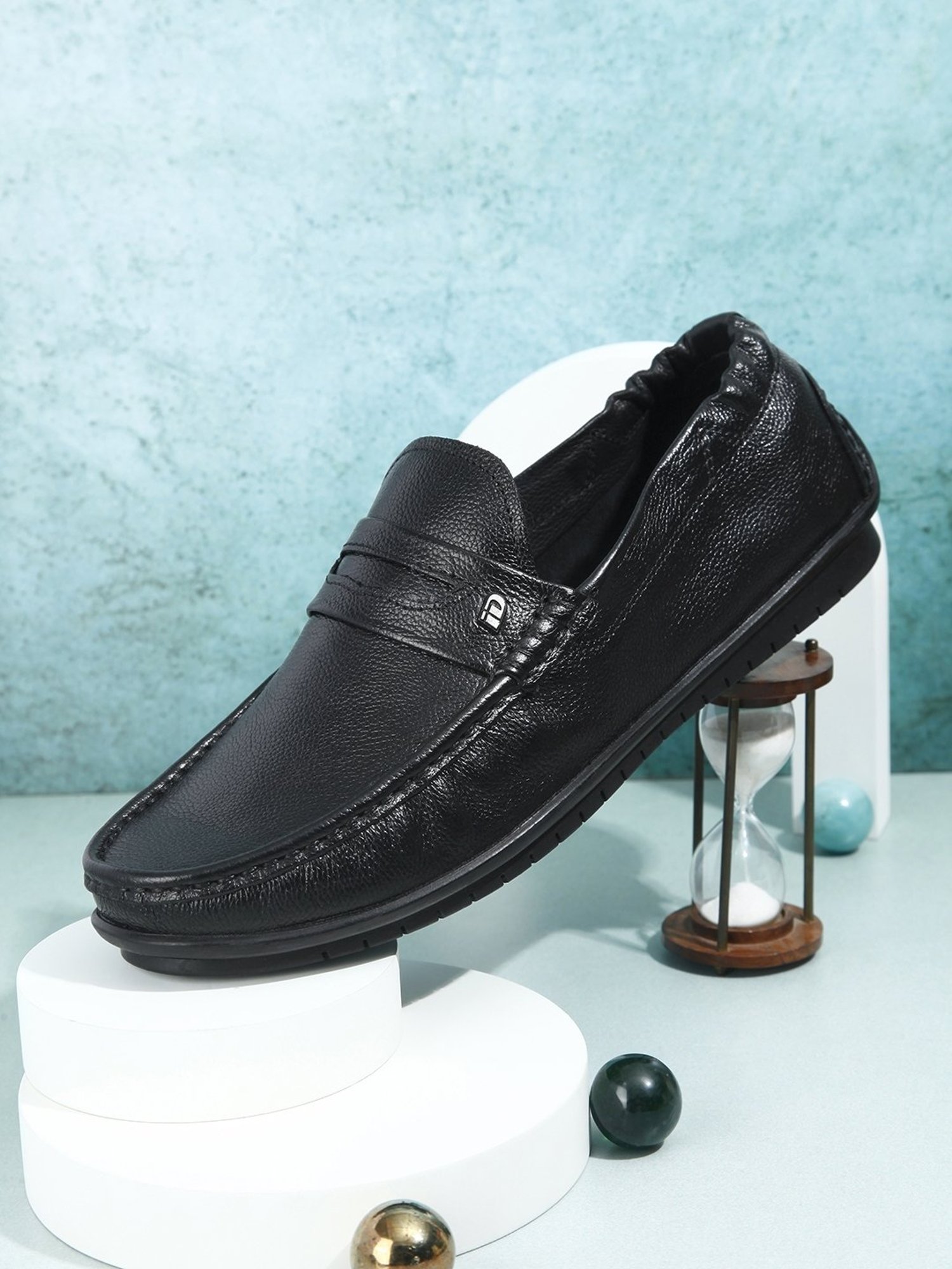 ID Men's Black Casual Loafers