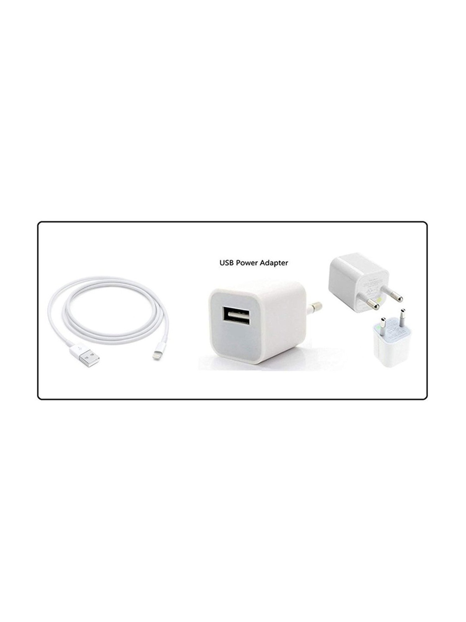XYKOS Fast Charging Adapter 5W With USB Cable Compatible With iPhone/ Air/ Mini & IOS Devices