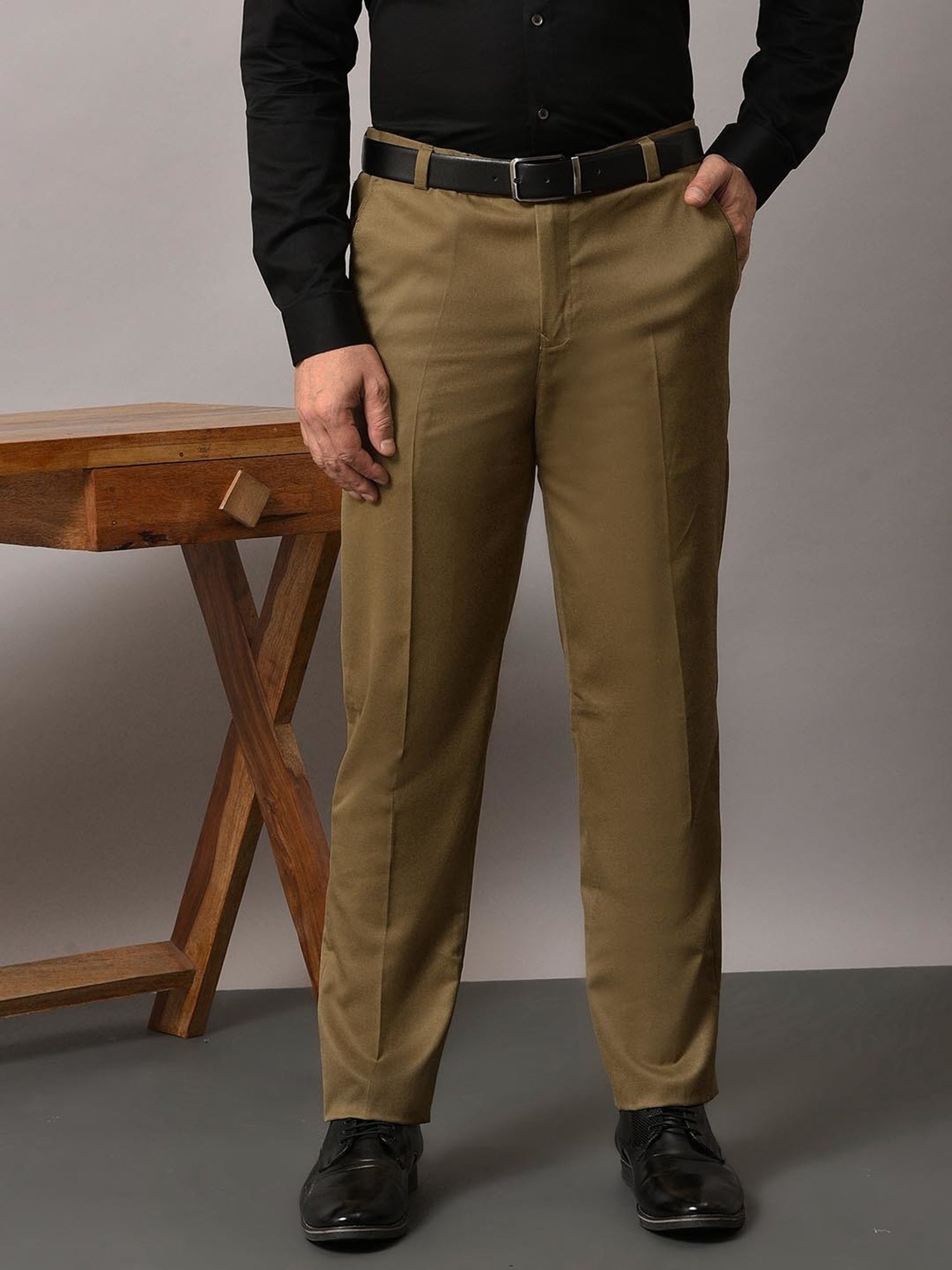 Arrow Navy Regular Fit Trousers