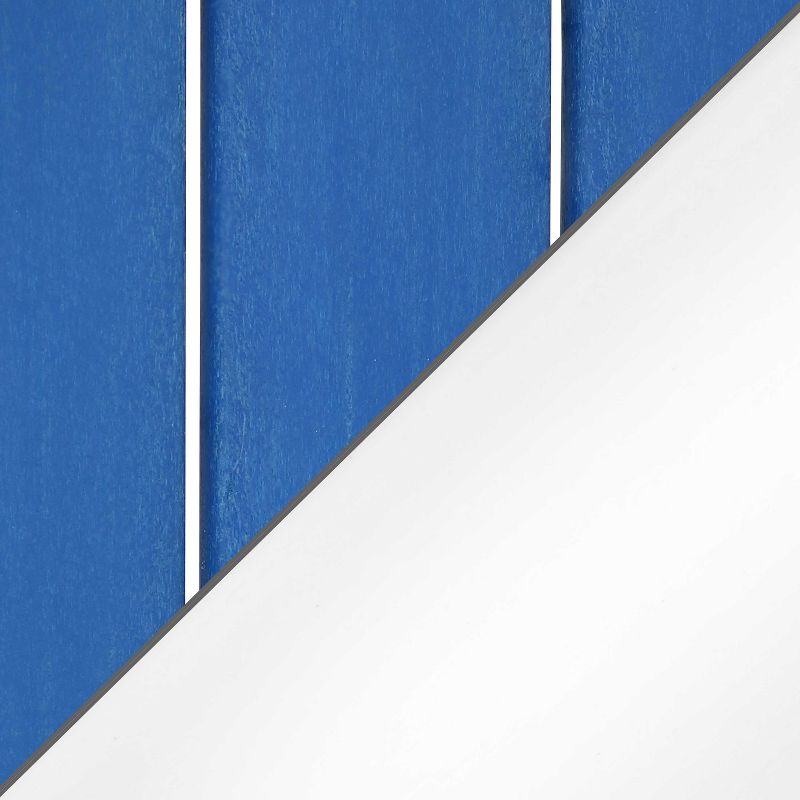 Sunnydaze Plastic All-Weather Heavy-Duty Outdoor Adirondack Chair with Drink Holder, Blue and White, 2pk