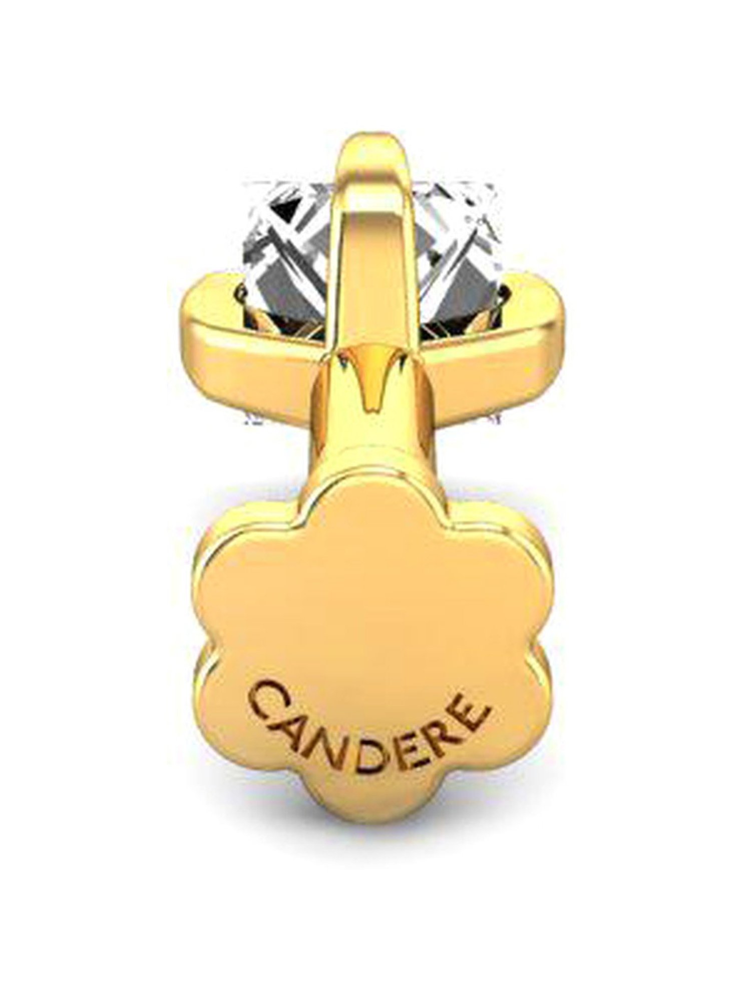 Candere by Kalyan Jewellers 18k Yellow Gold & Diamond Nosepin for Women
