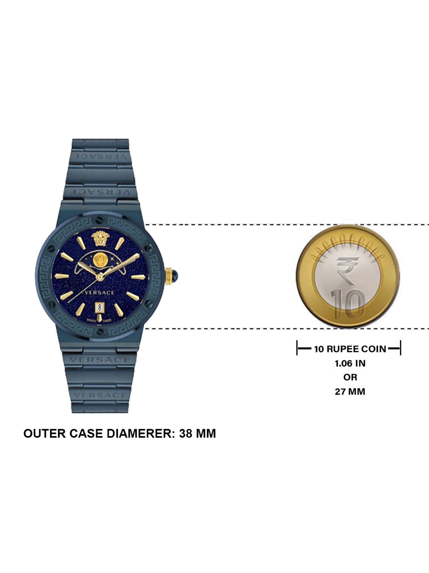 Versace VE7G00423 Greca Logo Moonph Unisex Analog Watch