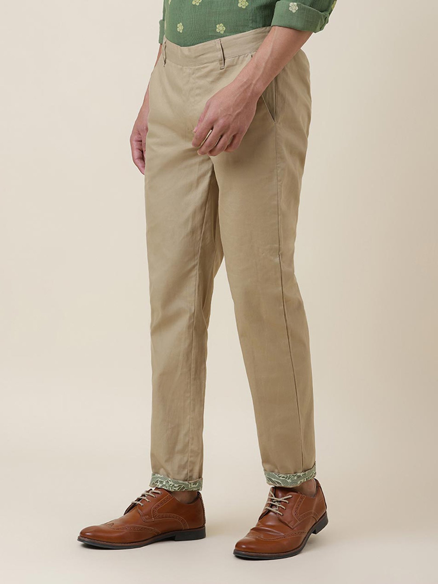 FabBasics by Fabindia Beige Regular Fit Ethnic Pants