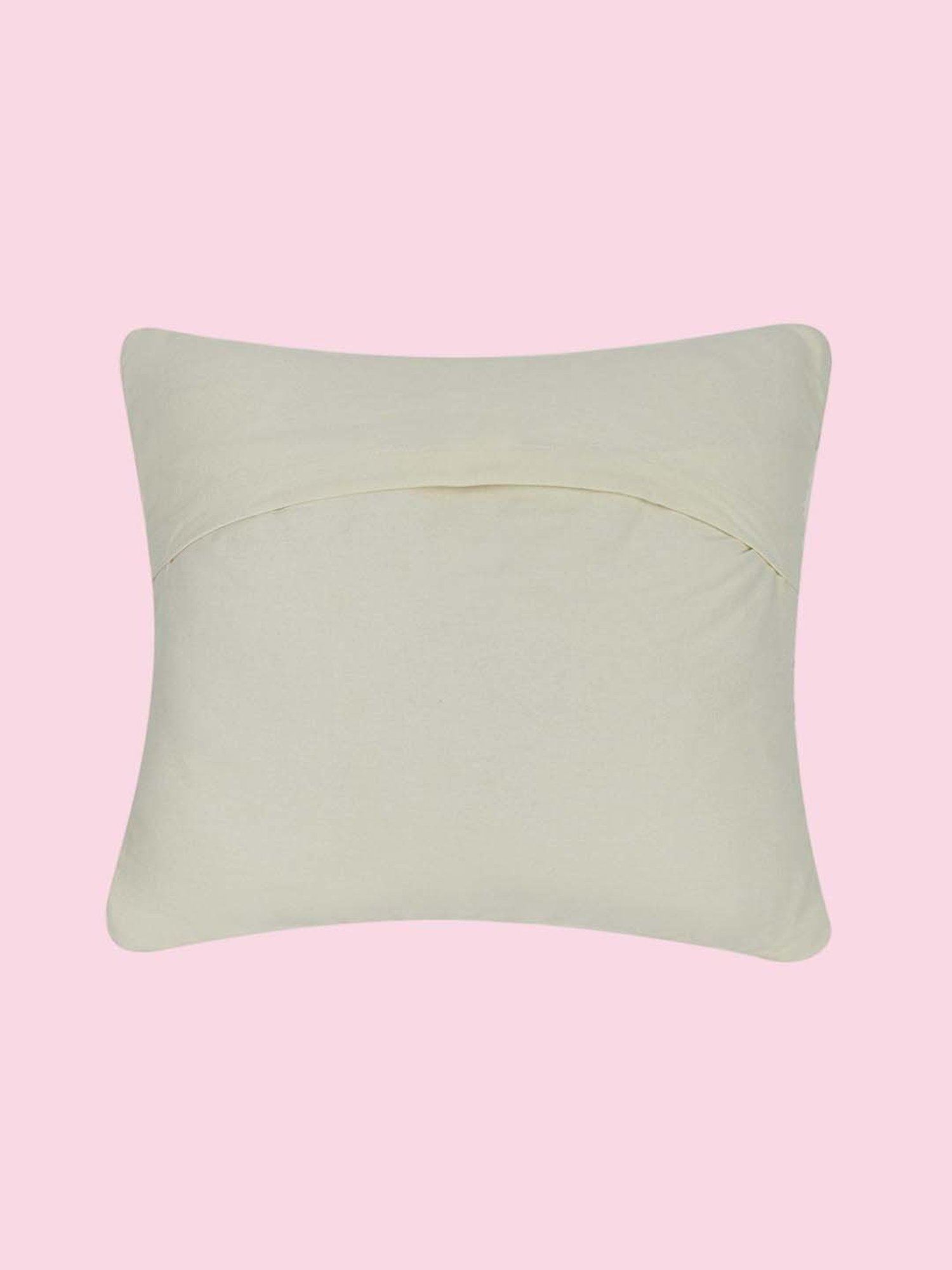 Living Scapes by Pantaloons Ivory Cotton Cushion Cover