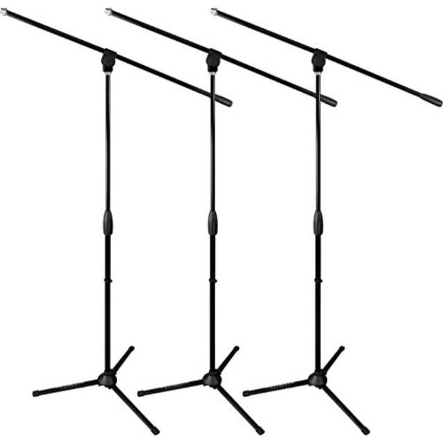 ultimate support mc40b 3pack classic series microphone stand with threeway adjustable boom arm and stable tripod base  3pack