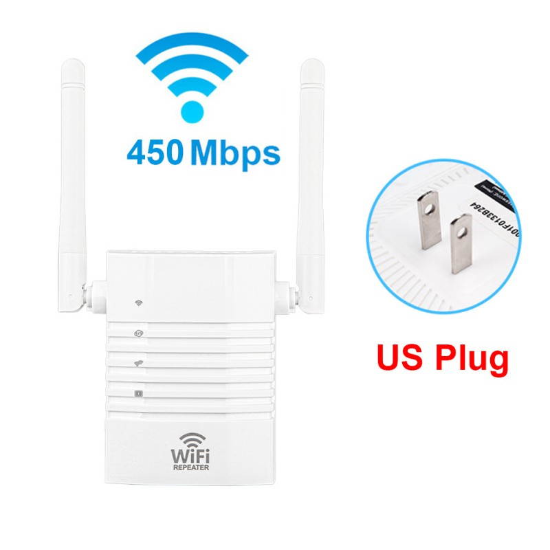 WiFi Range Extender, 450Mbps WiFi Repeater Wireless Signal Booster, 2.4G Wifi Long Range Extender White