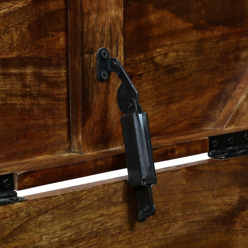 Tucker Handcrafted Boho Wood Storage Trunk Natural/Brass - Christopher Knight Home