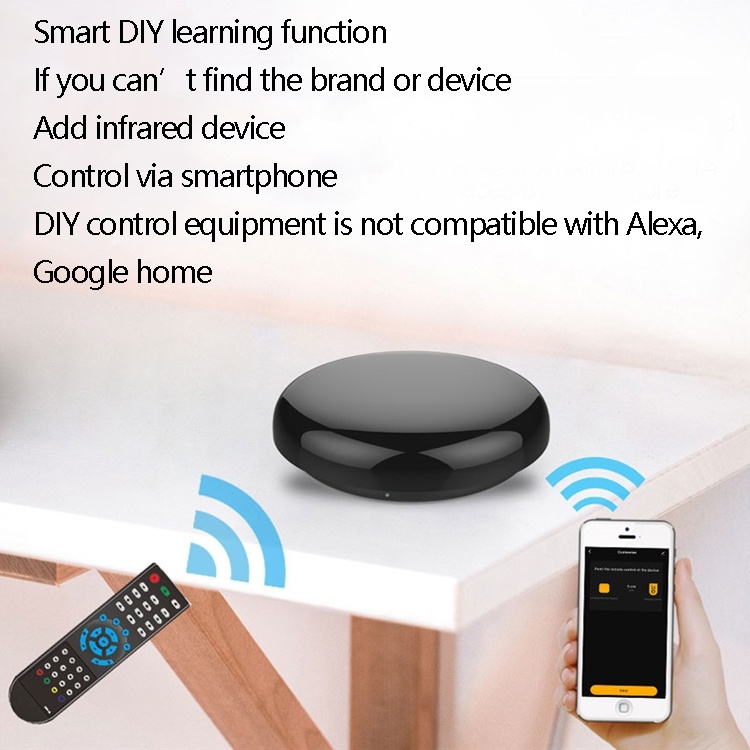 Tuya APP Intelligent Round Remote Control Infrared + WiFi Smart Mail Speaker Flight Control