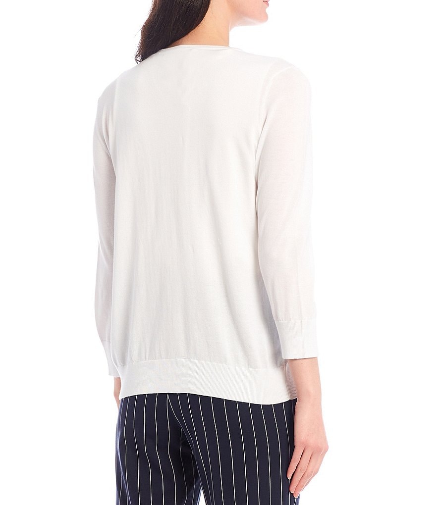 J.McLaughlin Jamey Crew Neck Button Trim Raglan Sleeve Sweater