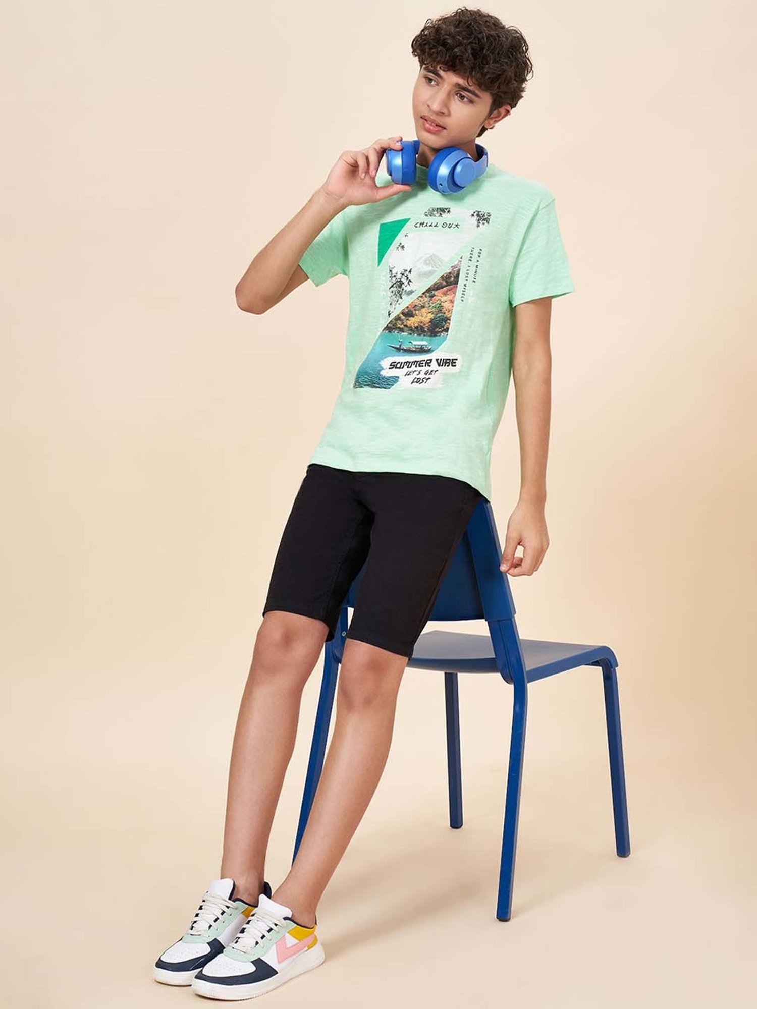 Coolsters by Pantaloons Kids Green Cotton Printed T-Shirt