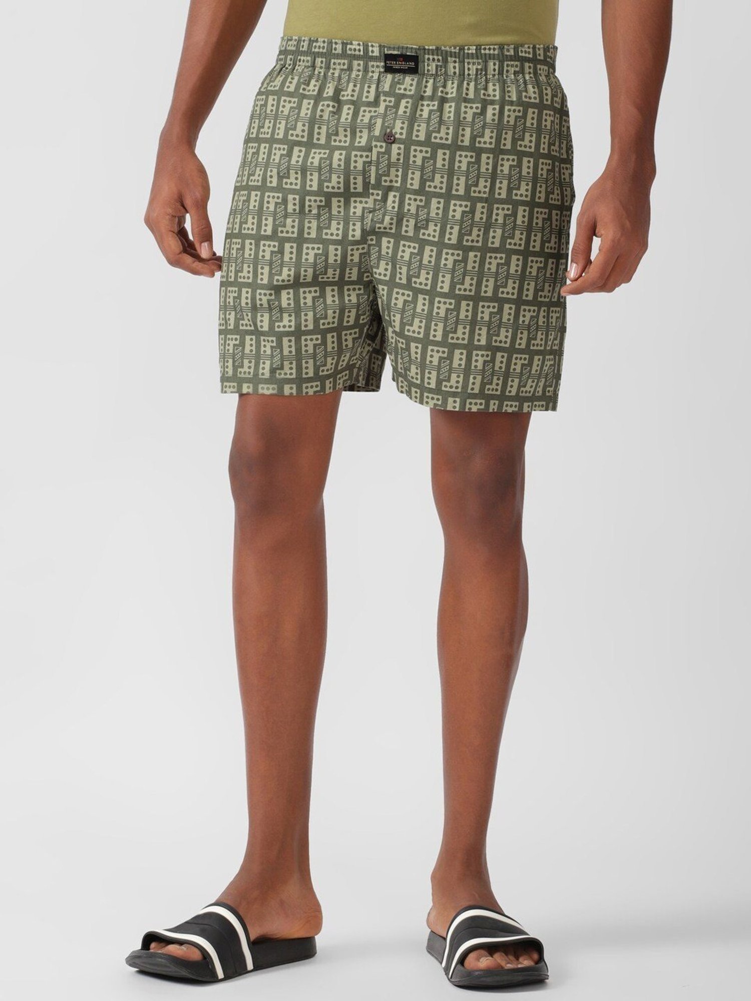 Peter England Green Cotton Regular Fit Printed Boxers