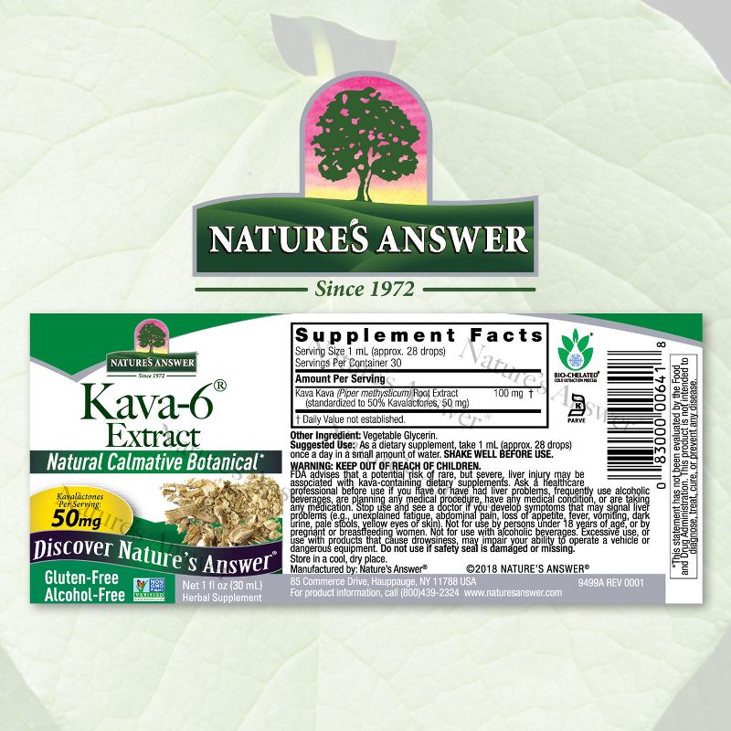 Nature's Answer Supports Stress Relief, Kava-6 AF Extract-1oz