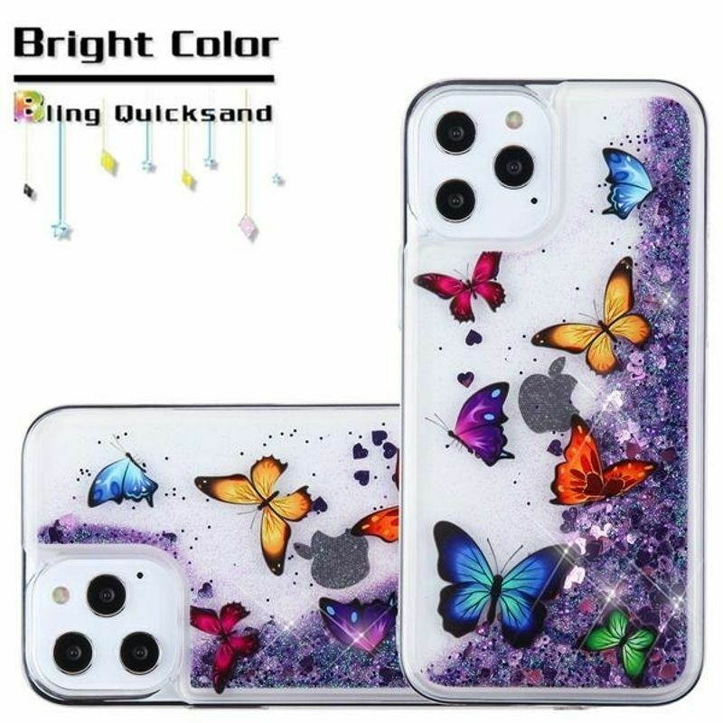 For  iPhone 12 Pro Max 6.7 in Purple Butterfly Dancing Hard Hybrid Case