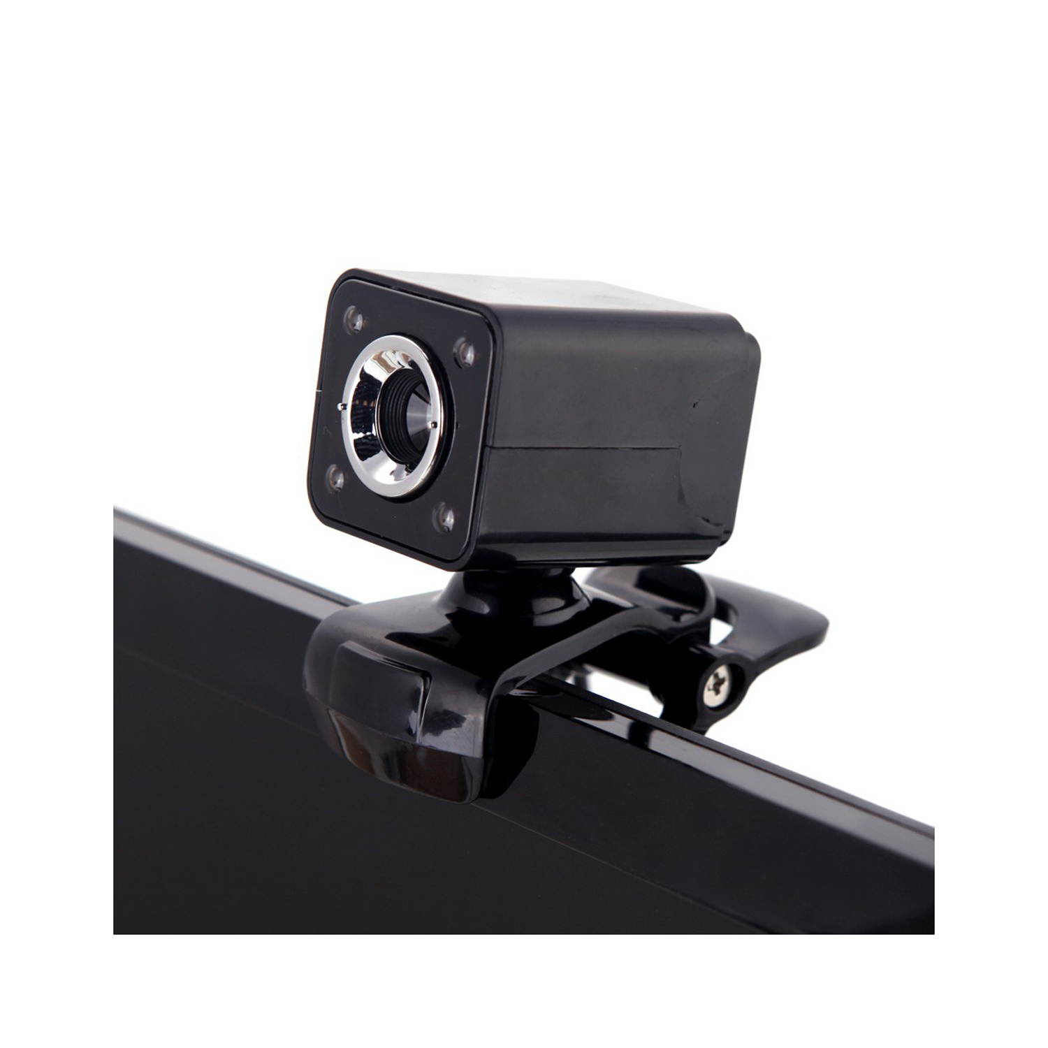 12.0M Pixels HD Night Vision Computer Camera with 10m Sound-absorbing Microphone, Webcam with 4 LED Lights, Can Rotate 360 Degrees Freely, Support Netmeeting, Live Broadcast and Skype etc. (Black)