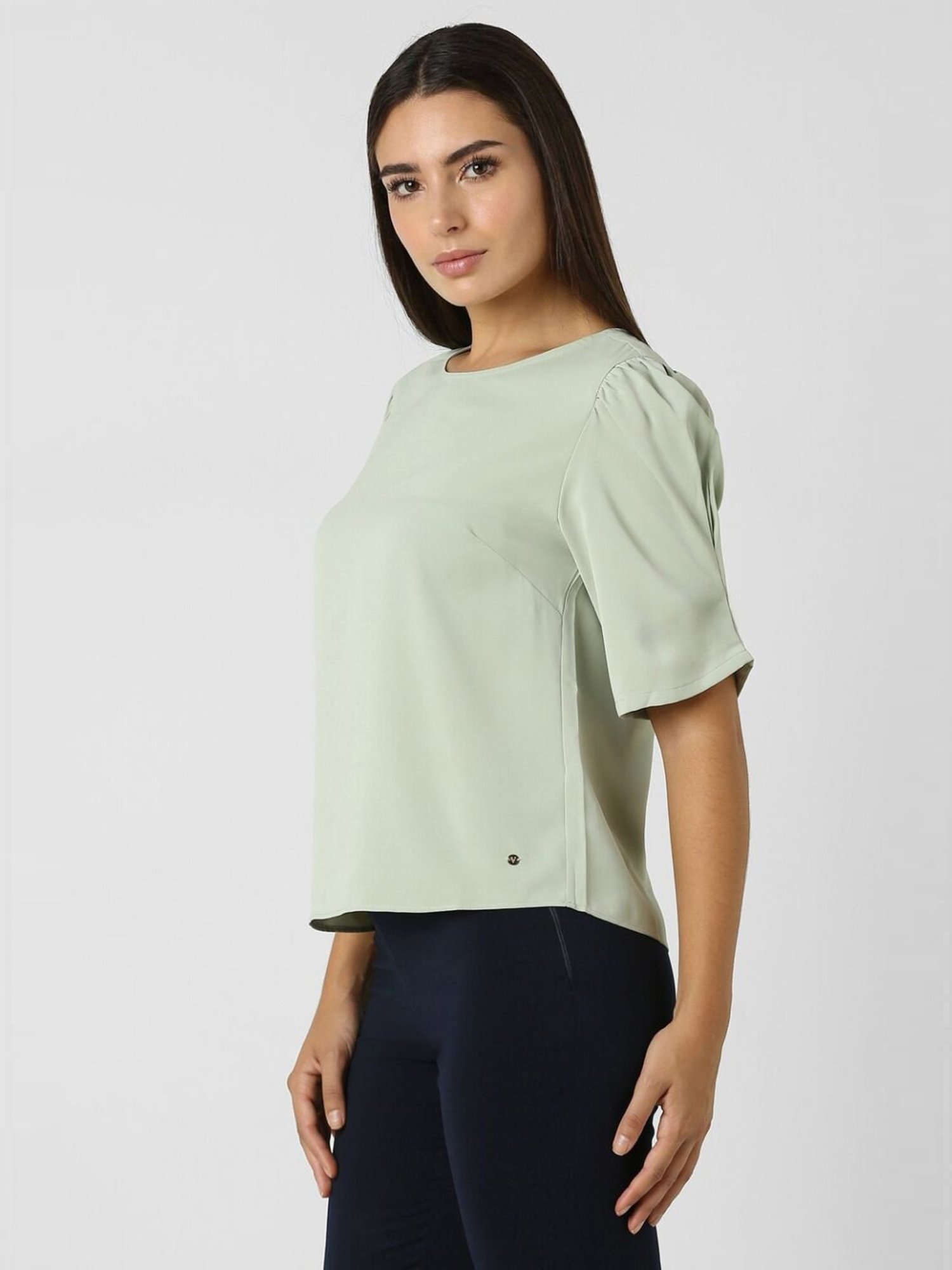 Van Heusen Green Plain Top