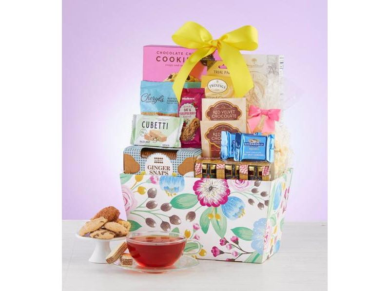 1-800-Baskets Tea, Cookies and Snacks Gift Basket for Women - Deluxe