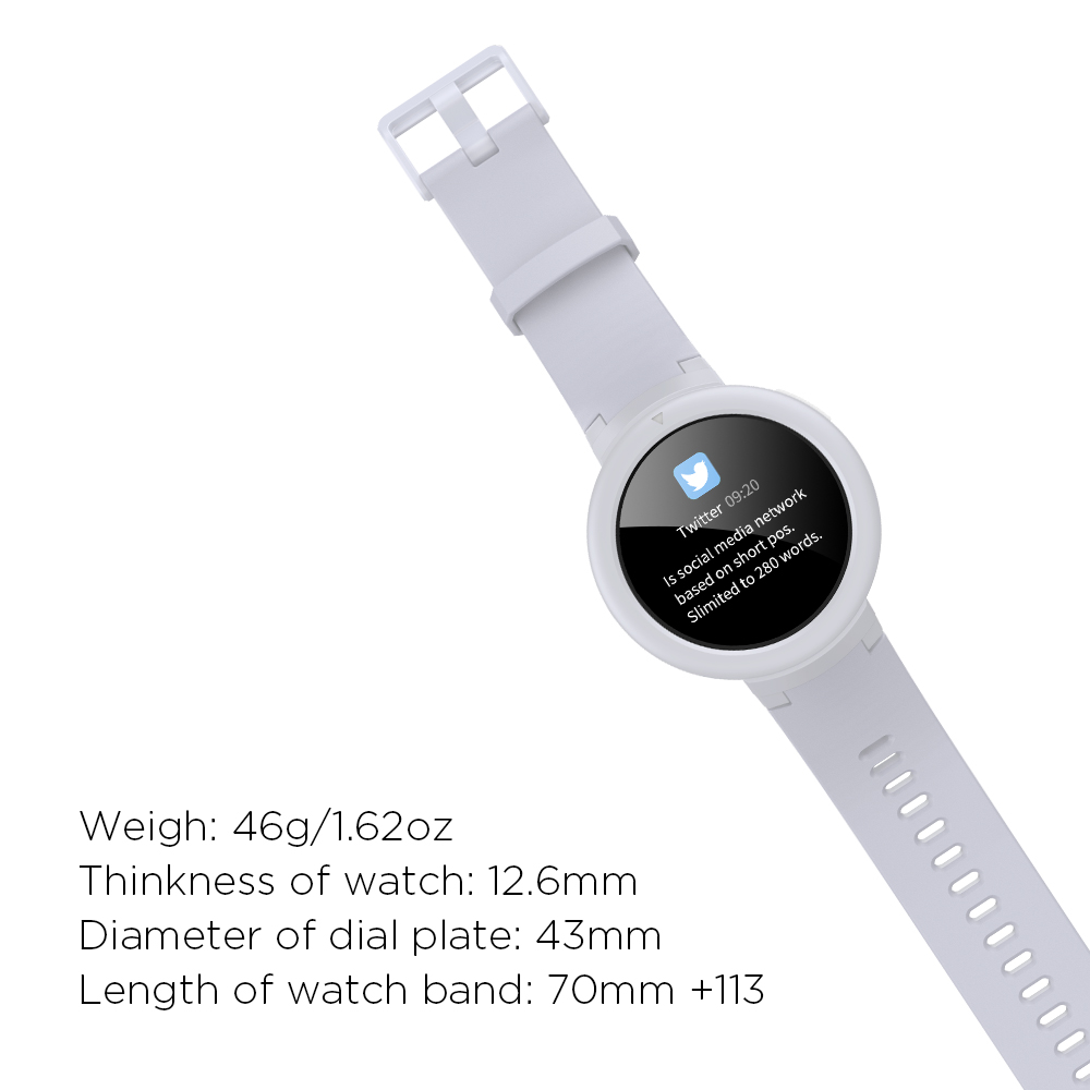 Amazfit Verge Lite with 20-Day Battery Life,24/7 Heart Rate and Activity Tracking 1.3 Inch AMOLED Touchscreen IP68, (Moonlight White)