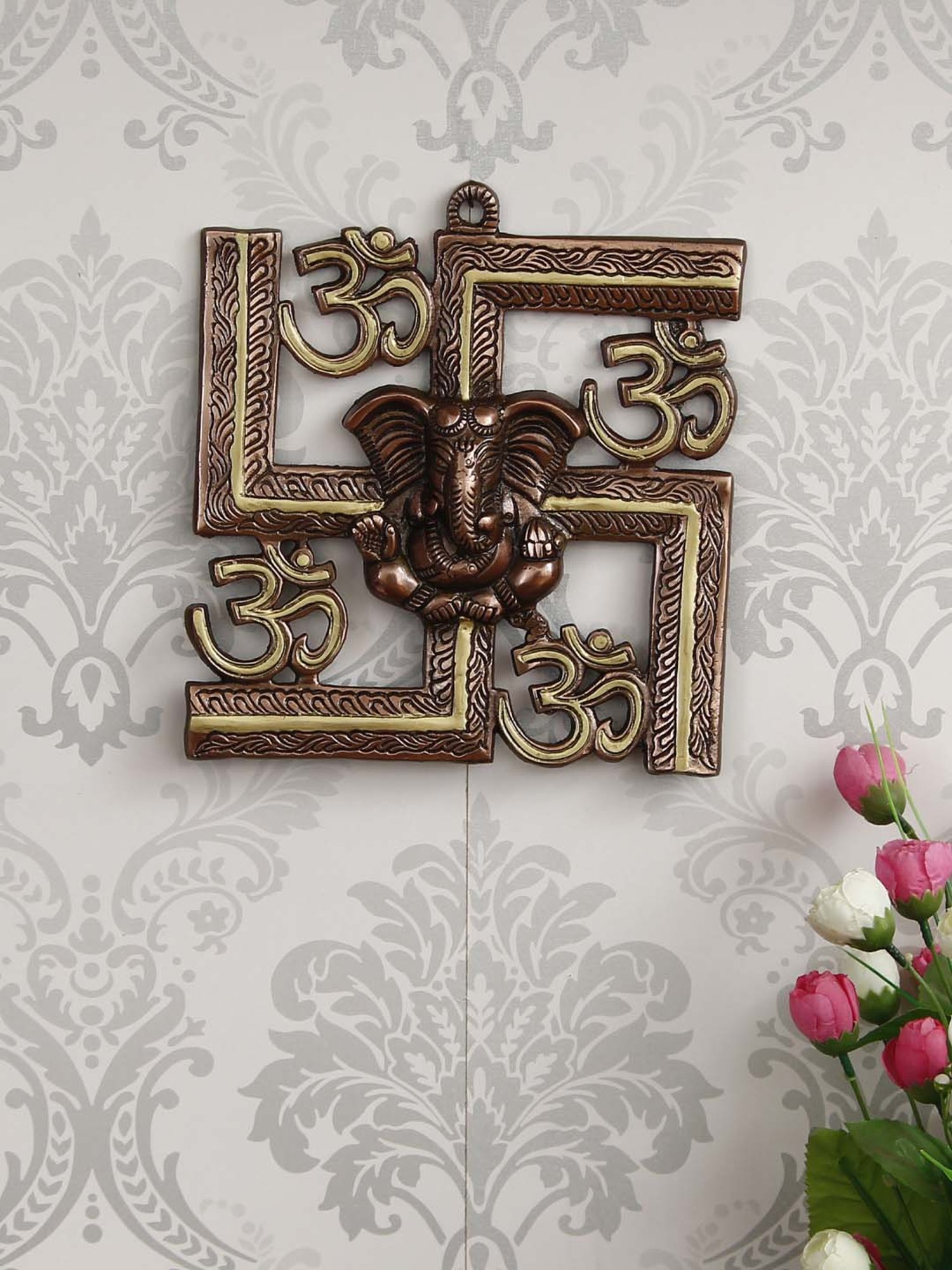 Art Street Black Mdf Jharokha Jali Square Hanging Ornaments Wall Art - Set of 4