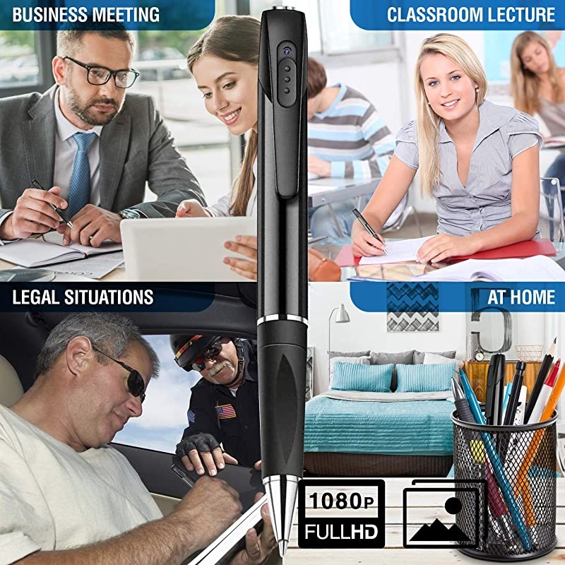 Spy Camera 1080P HD Recording (with 32 GB Memory Card) - Spy Pen Camera, Hidden Camera Pen - Camera Hidden Cam, Spy Cam with Small Camera - Hidden Camera, Micro Camera for Spy Gear