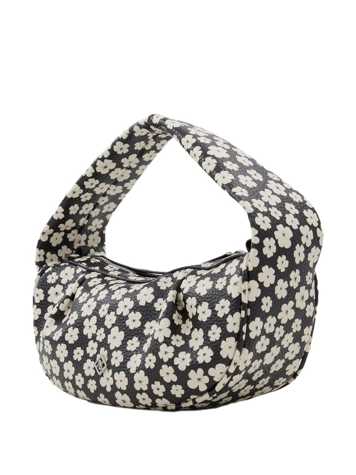 Call It Spring Black & White Floral Small Sling Handbag