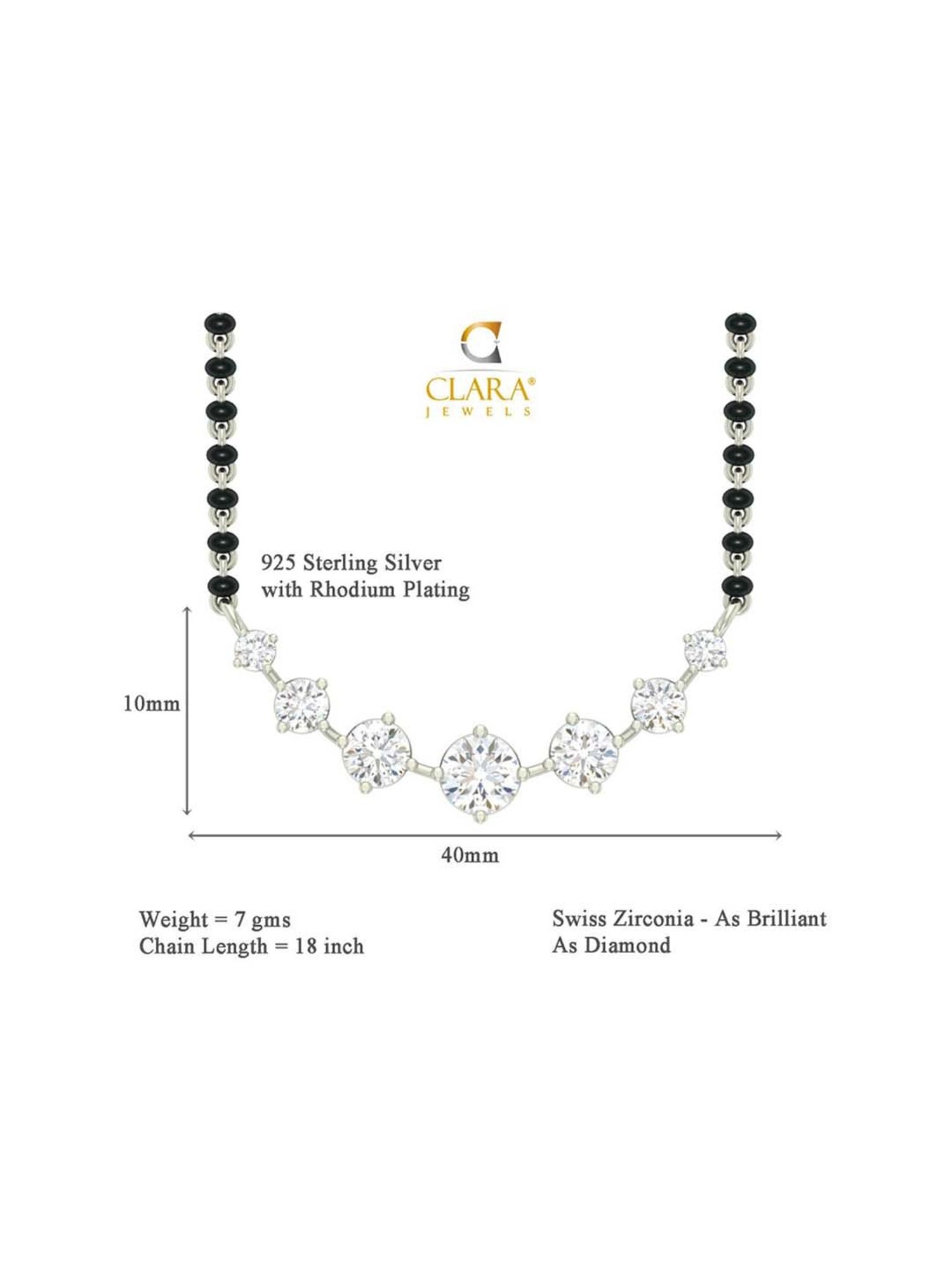 Clara 92.5 Sterling Silver Mangalsutra