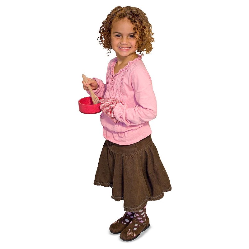 Melissa & Doug Stir and Serve Cooking Utensils (7pc) - Stainless Steel and Wood