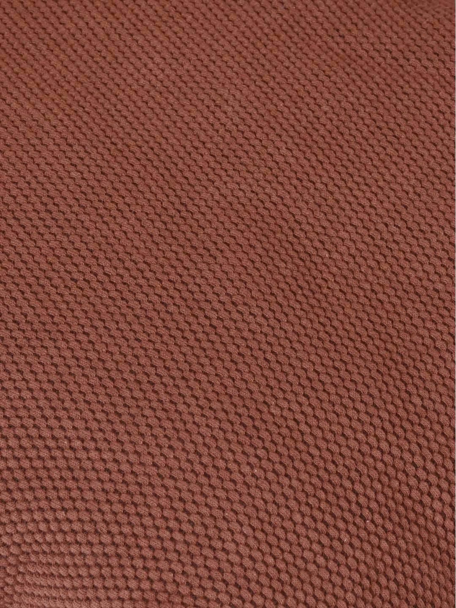 @home BROWN SOLID Cotton Fitted 1 Seater Sofa Cover