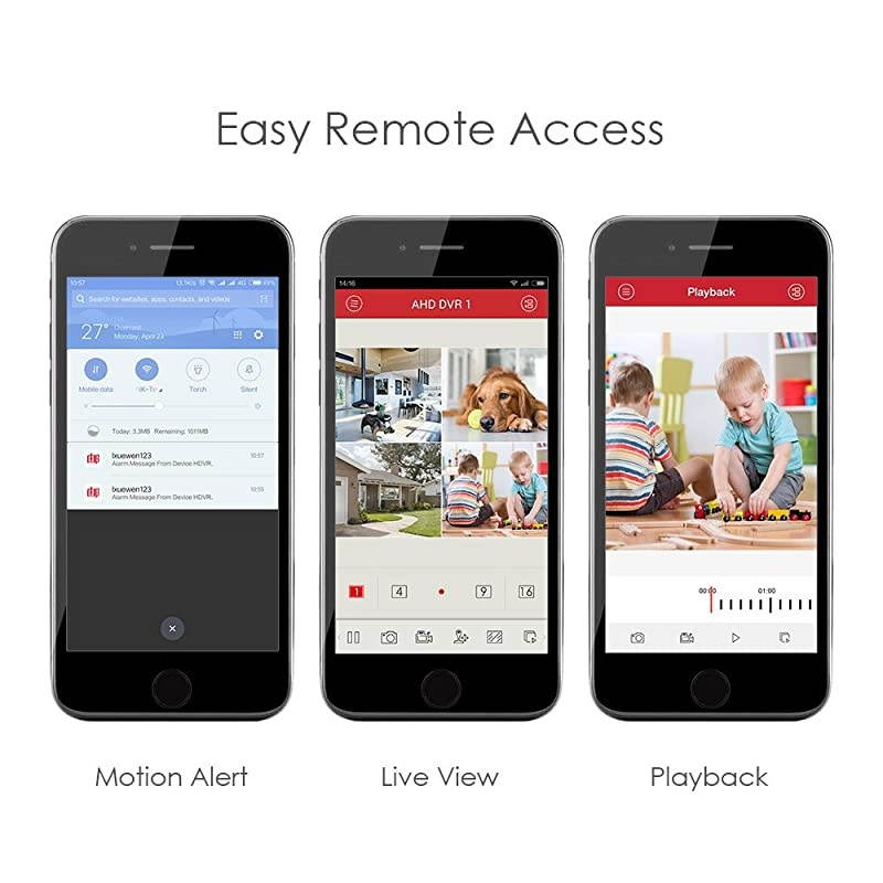 8CH 5MP 2K+ HD Security Cameras System Outdoor with 1TB Hard Drive,H.265+ 8 Channel Full 5MP Surveillance DVR Recorder ,4x Wired 5MP Weatherproof CCTV Cameras,120ft Night Vision,Remote Access