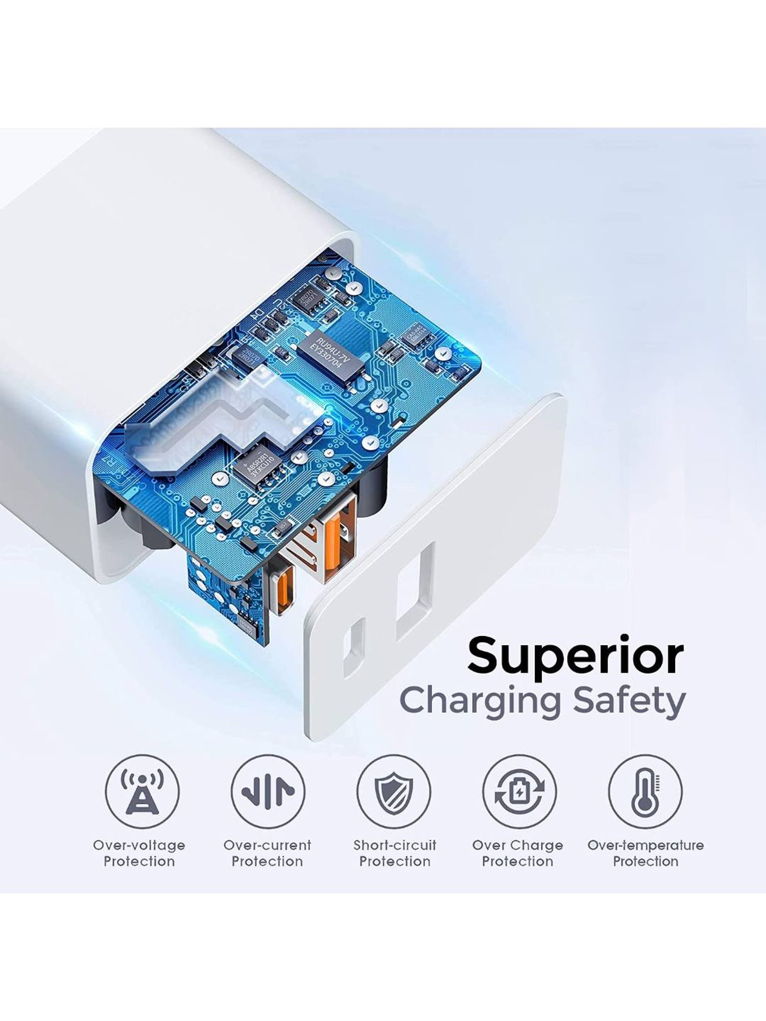 UNIGEN 20W Dual Port USB & Type C PD Fast Charger Adapter for iPhone 13,12, 11Pro (White