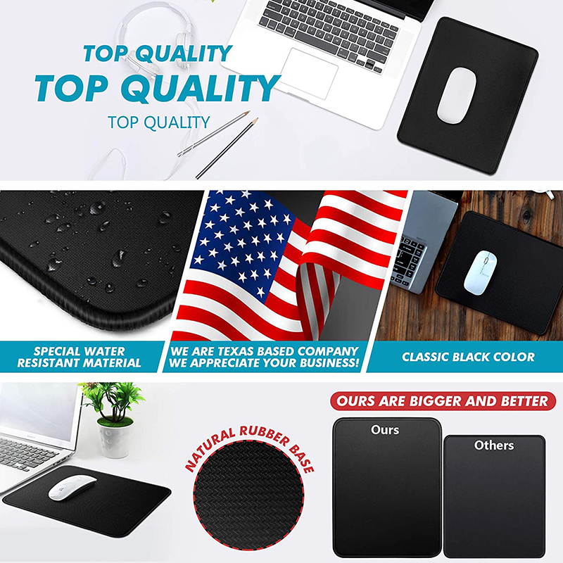 Mouse Pad With Non-Slip Rubber Base, Premium-Textured & Waterproof Computer Mousepad With Stitched Edges, Mouse Pads For Computers, Laptop, Gaming, Office & Home, 11.4 X 9.8 Incn